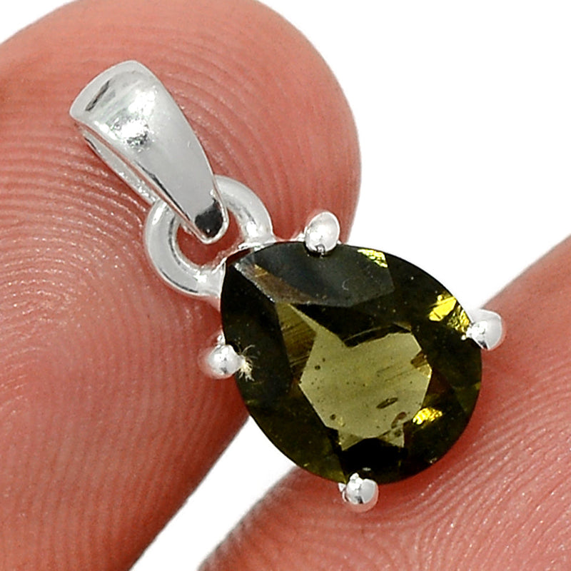 0.7" Claw - Moldavite Faceted Pendants - MDFP155