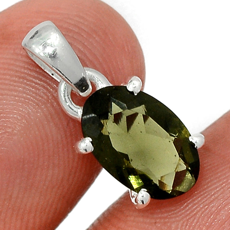 0.7" Claw - Moldavite Faceted Pendants - MDFP164