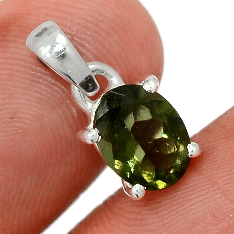 0.6" Claw - Moldavite Faceted Pendants - MDFP169