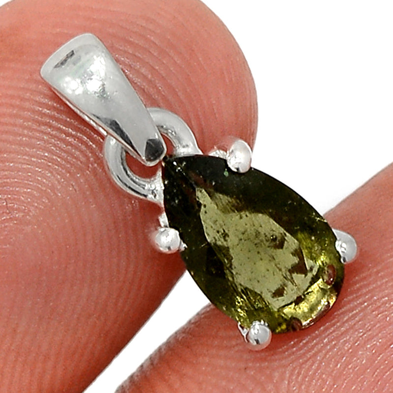 0.7" Claw - Moldavite Faceted Pendants - MDFP179