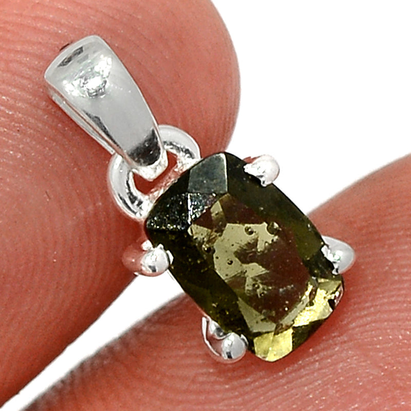 0.6" Claw - Moldavite Faceted Pendants - MDFP182