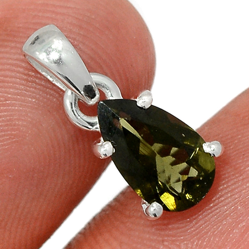 0.7" Claw - Moldavite Faceted Pendants - MDFP190