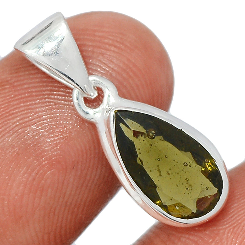 1" Moldavite Faceted Pendants - MDFP195