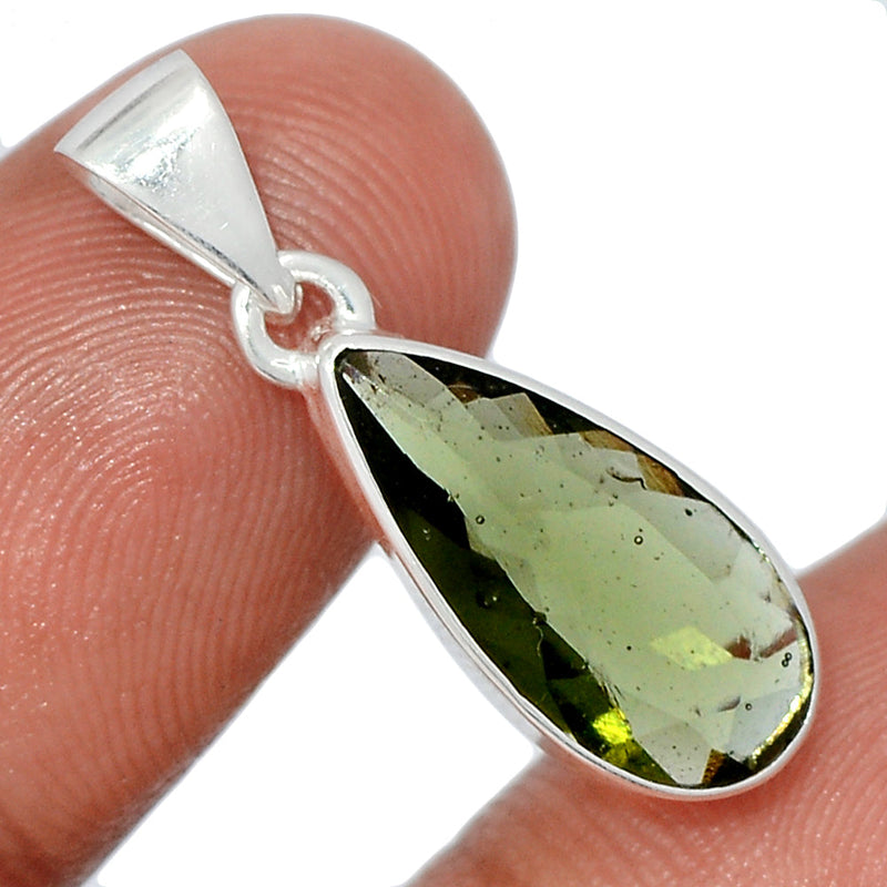 1.1" Moldavite Faceted Pendants - MDFP208