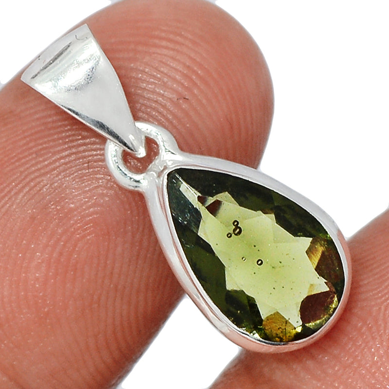 0.8" Moldavite Faceted Pendants - MDFP214