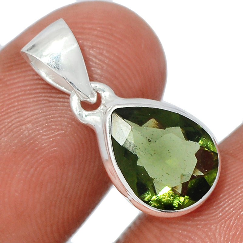 0.8" Moldavite Faceted Pendants - MDFP215