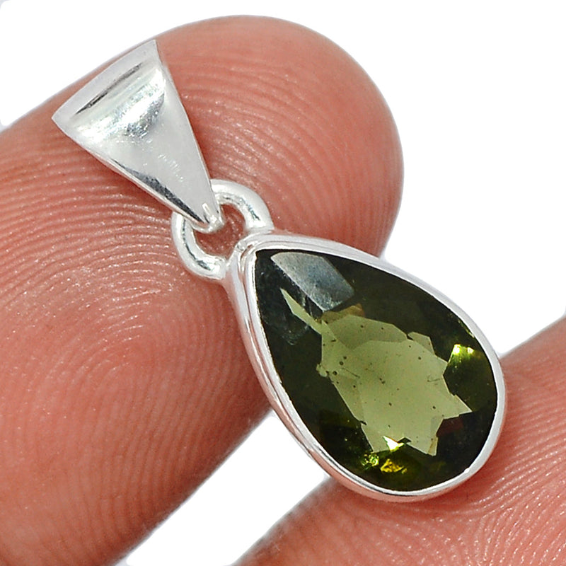 0.8" Moldavite Faceted Pendants - MDFP217