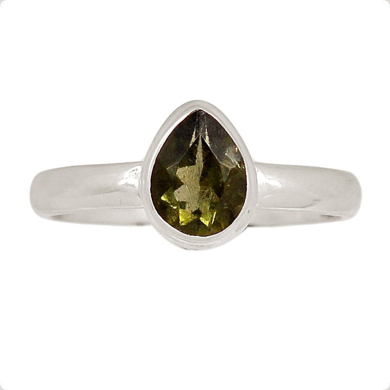 Moldavite Faceted Ring - MDFR100