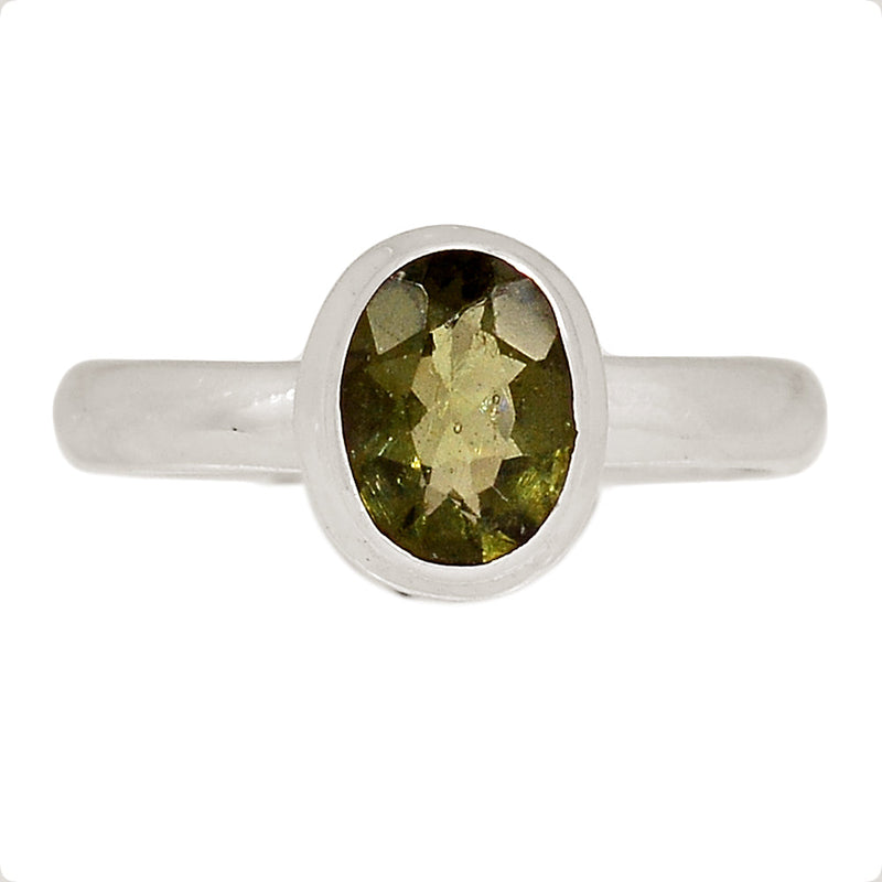 Moldavite Faceted Ring - MDFR18