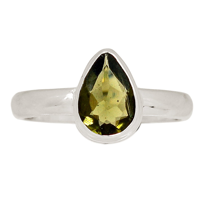 Moldavite Faceted Ring - MDFR25