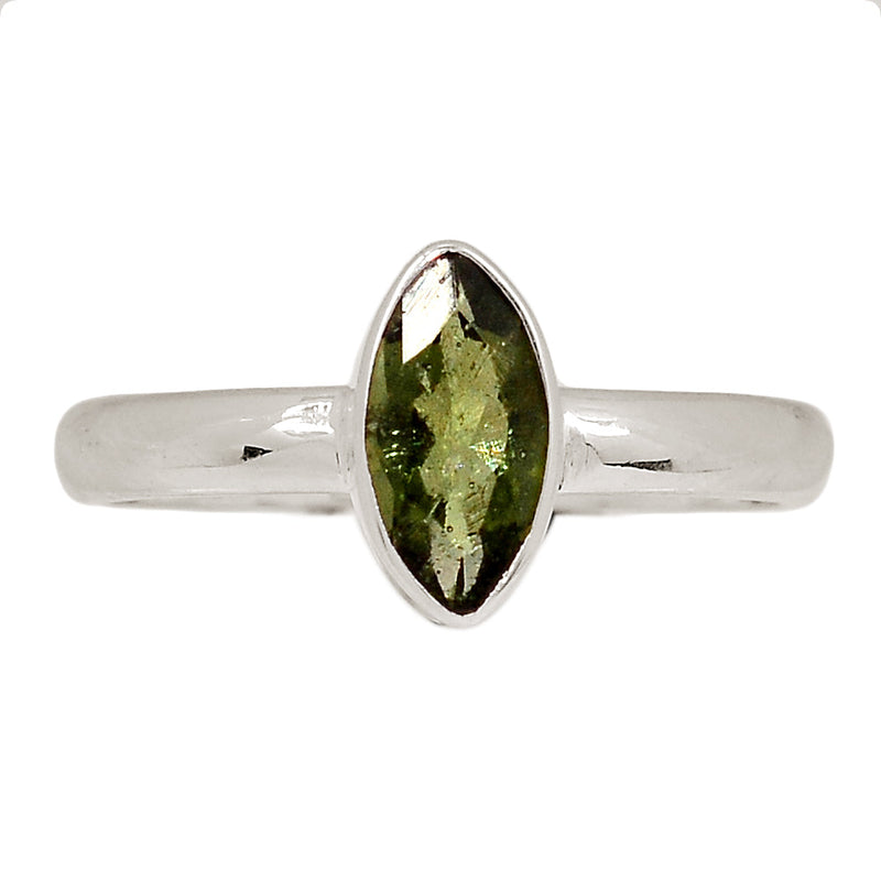 Moldavite Faceted Ring - MDFR26