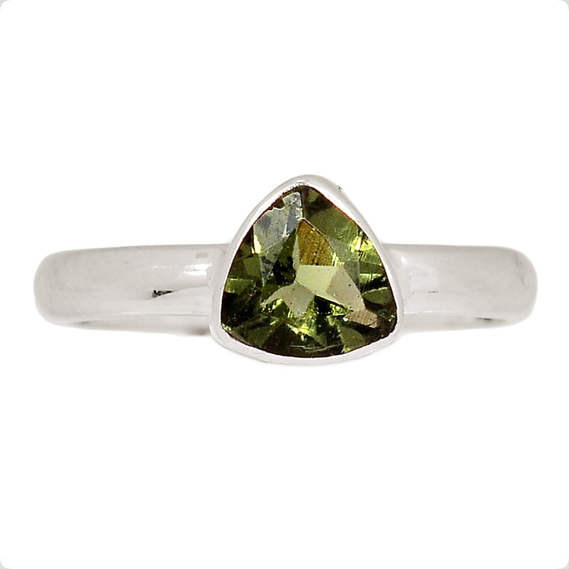 Moldavite Faceted Ring - MDFR29