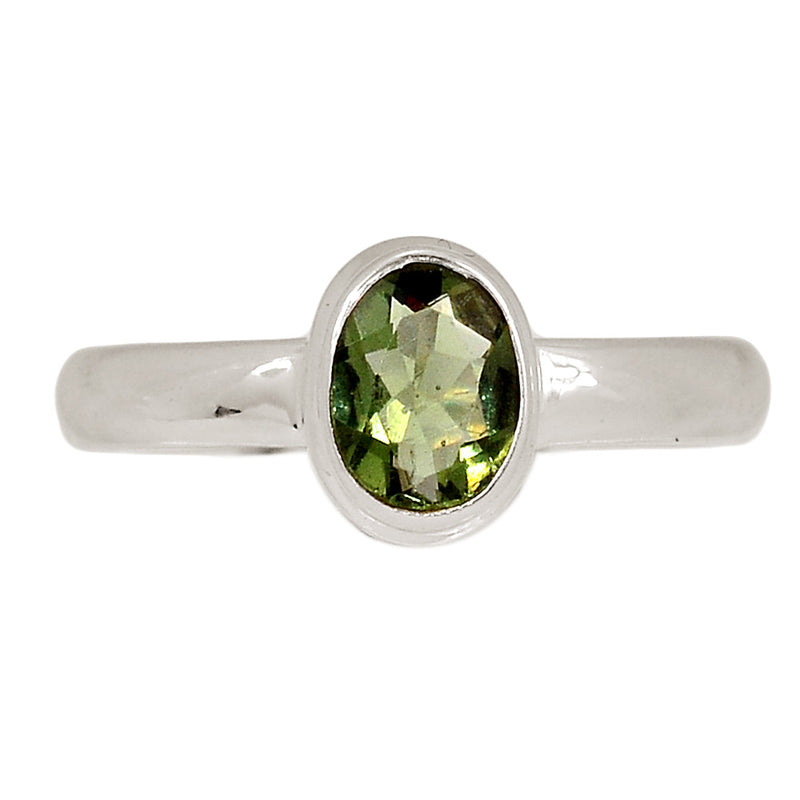 Moldavite Faceted Ring - MDFR32