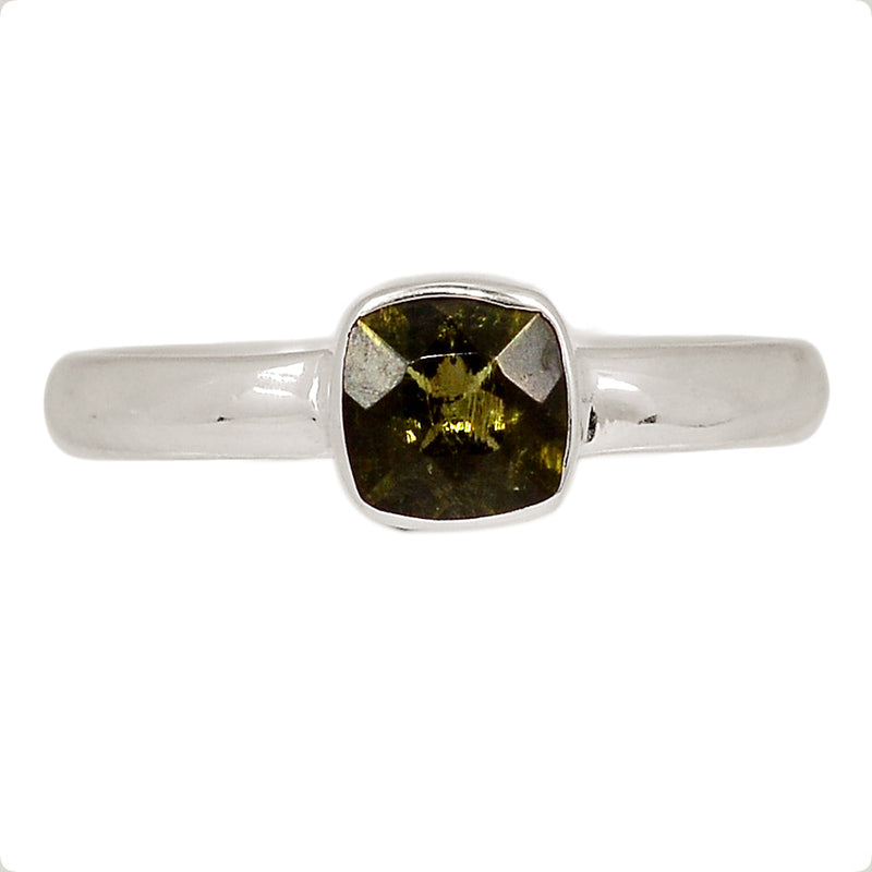 Moldavite Faceted Ring - MDFR33