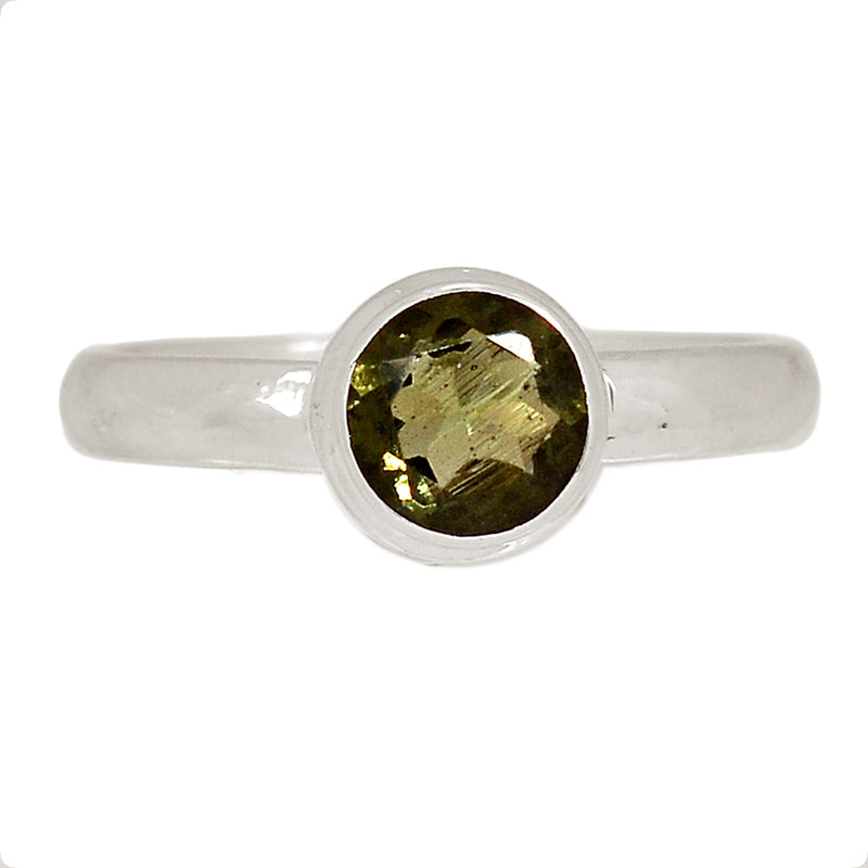 Moldavite Faceted Ring - MDFR34