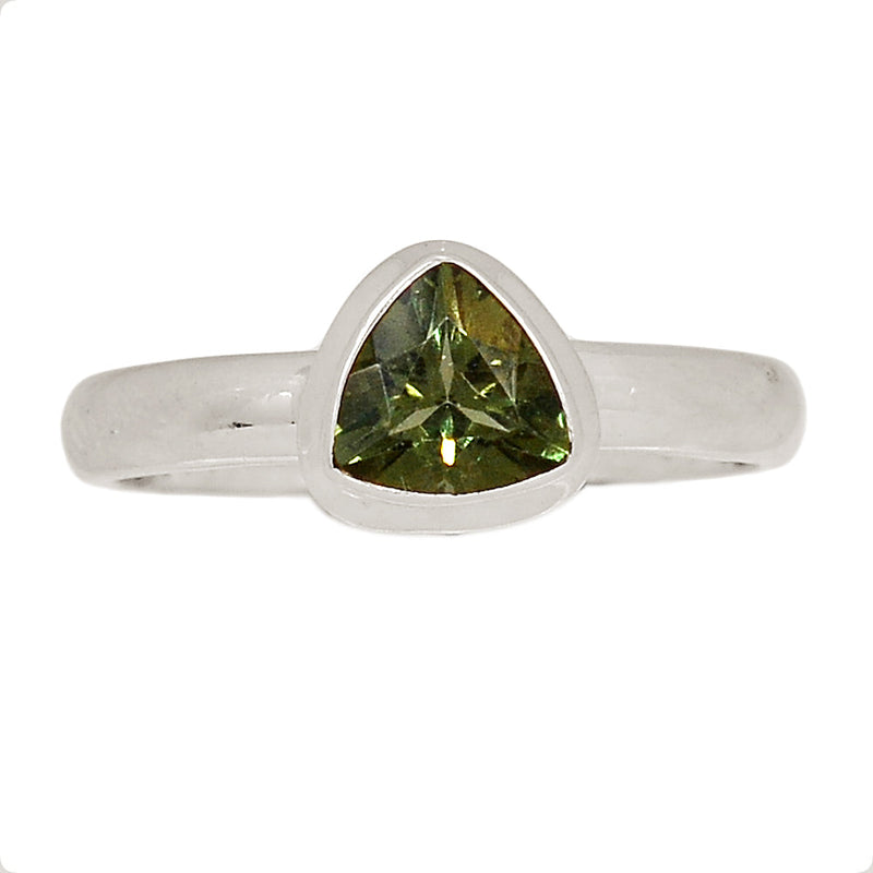 Moldavite Faceted Ring - MDFR35