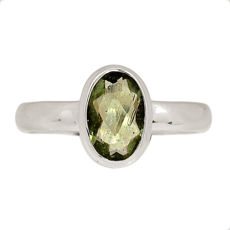 Moldavite Faceted Ring - MDFR51