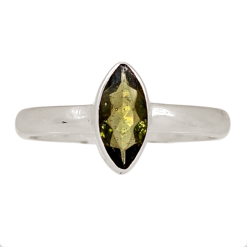 Moldavite Faceted Ring - MDFR54