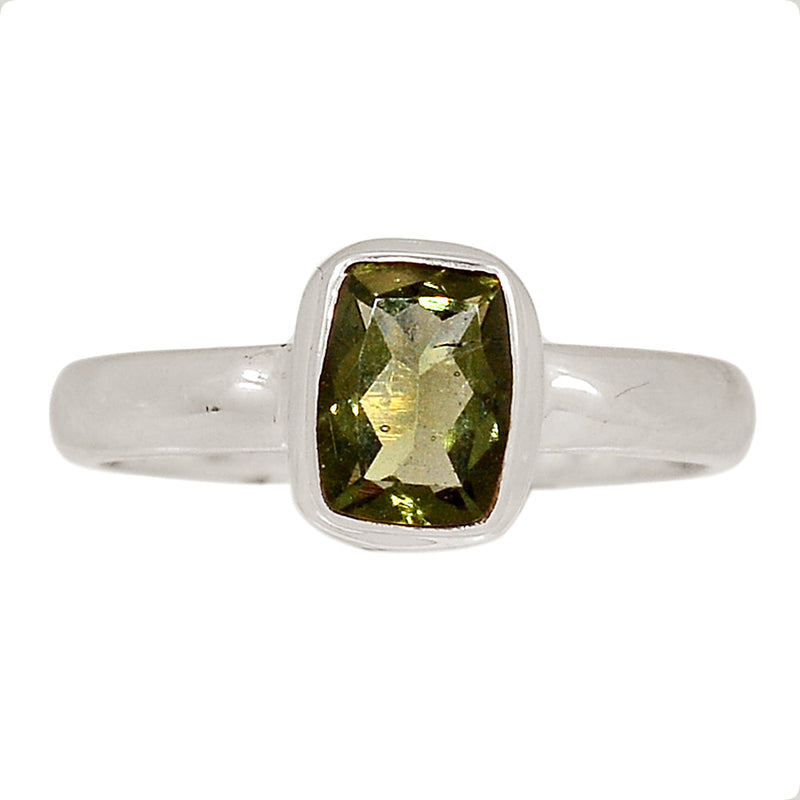 Moldavite Faceted Ring - MDFR55