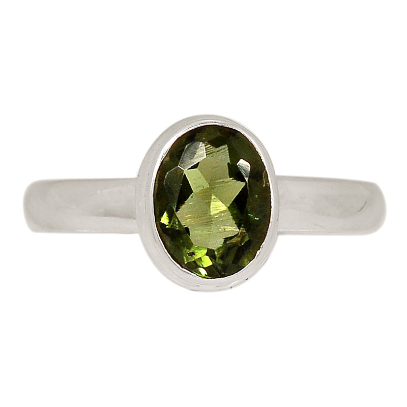 Moldavite Faceted Ring - MDFR63