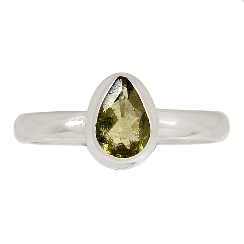 Moldavite Faceted Ring - MDFR81