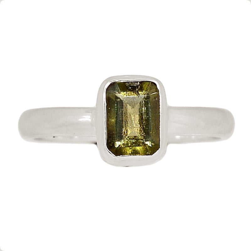 Moldavite Faceted Ring - MDFR89