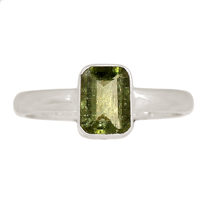 Moldavite Faceted Ring - MDFR93