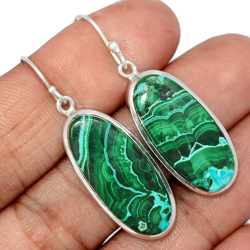 1.7" Malachite In Chrysocolla Earrings - MICE874