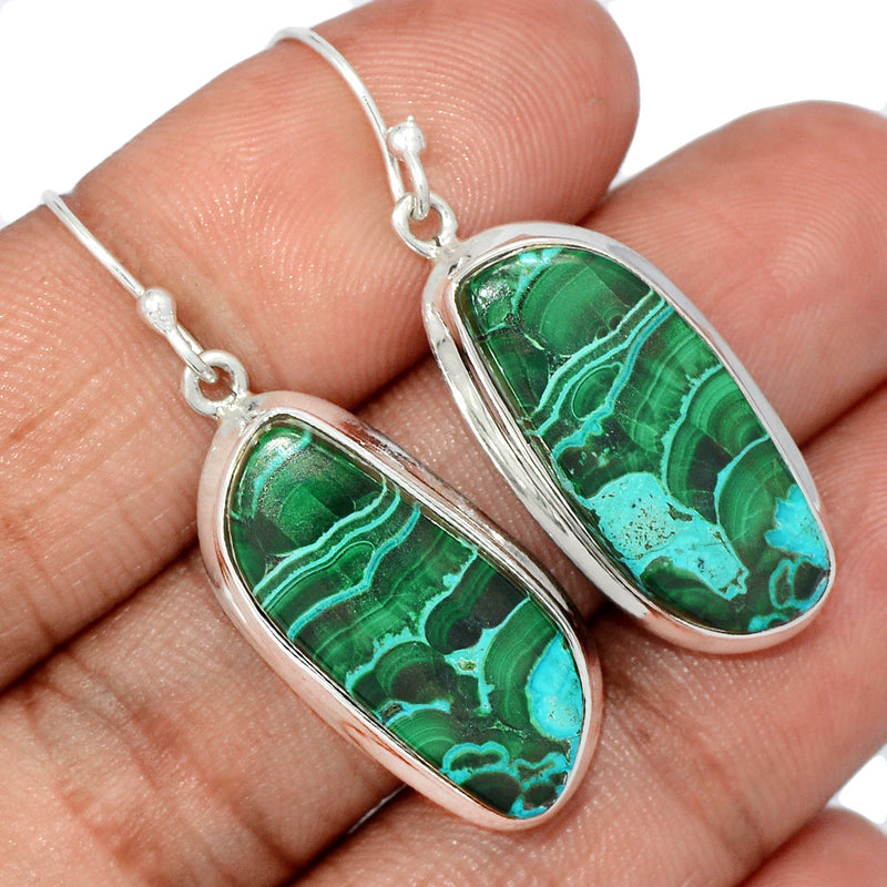 1.6" Malachite In Chrysocolla Earrings - MICE886