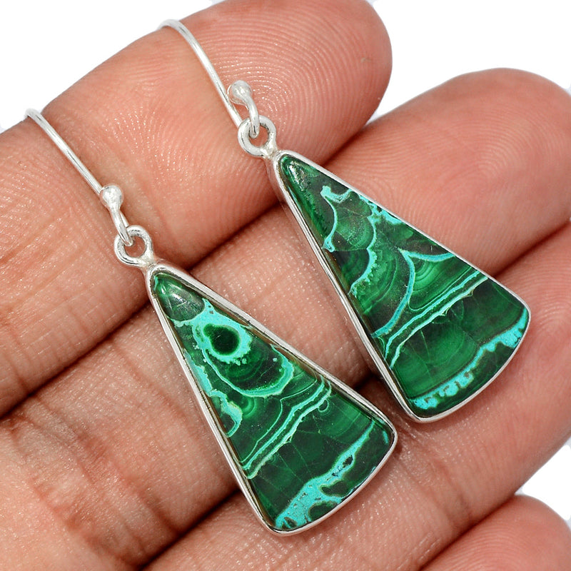 1.6" Malachite In Chrysocolla Earrings - MICE888