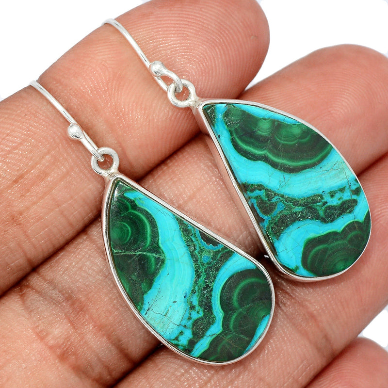 1.7" Malachite In Chrysocolla Earrings - MICE889