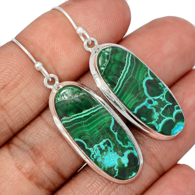 1.7" Malachite In Chrysocolla Earrings - MICE890