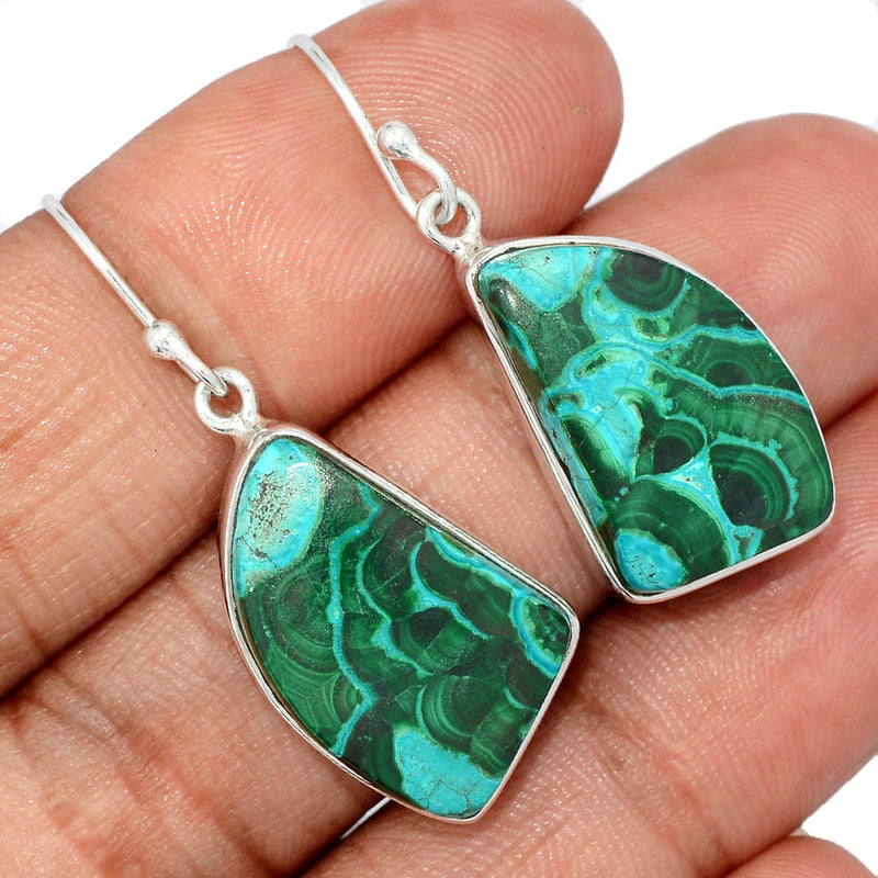 1.5" Malachite In Chrysocolla Earrings - MICE891