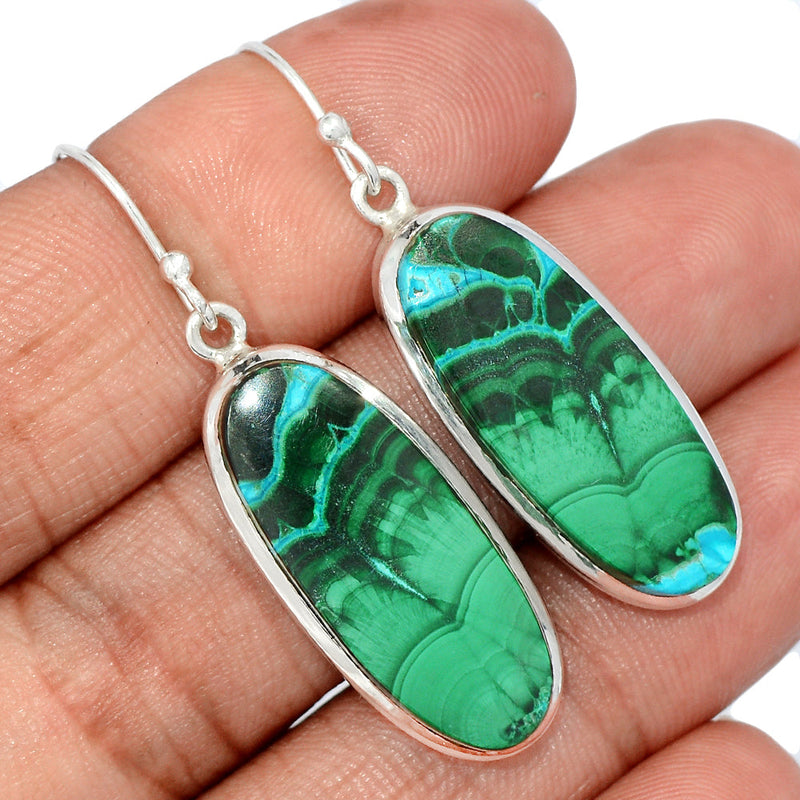 1.7" Malachite In Chrysocolla Earrings - MICE892