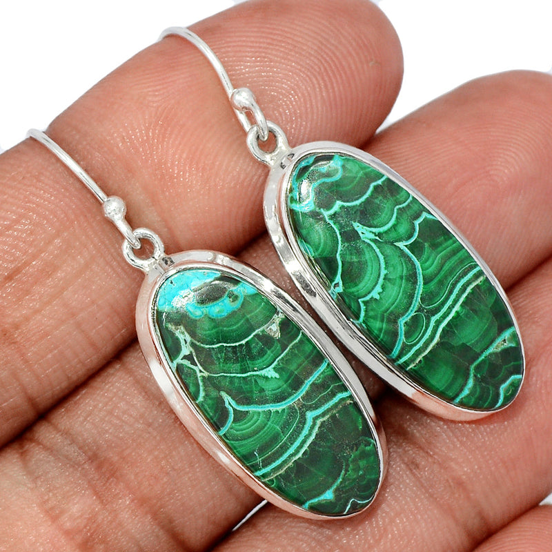 1.6" Malachite In Chrysocolla Earrings - MICE894