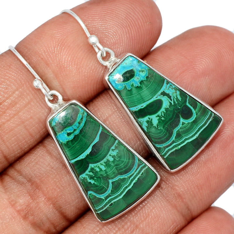 1.6" Malachite In Chrysocolla Earrings - MICE899