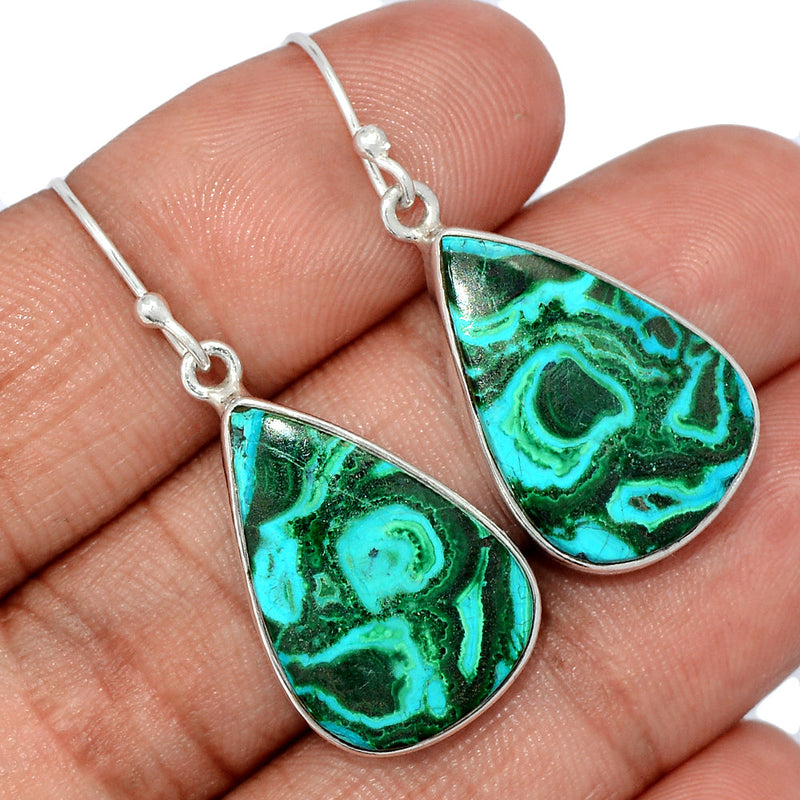 1.5" Malachite In Chrysocolla Earrings - MICE900