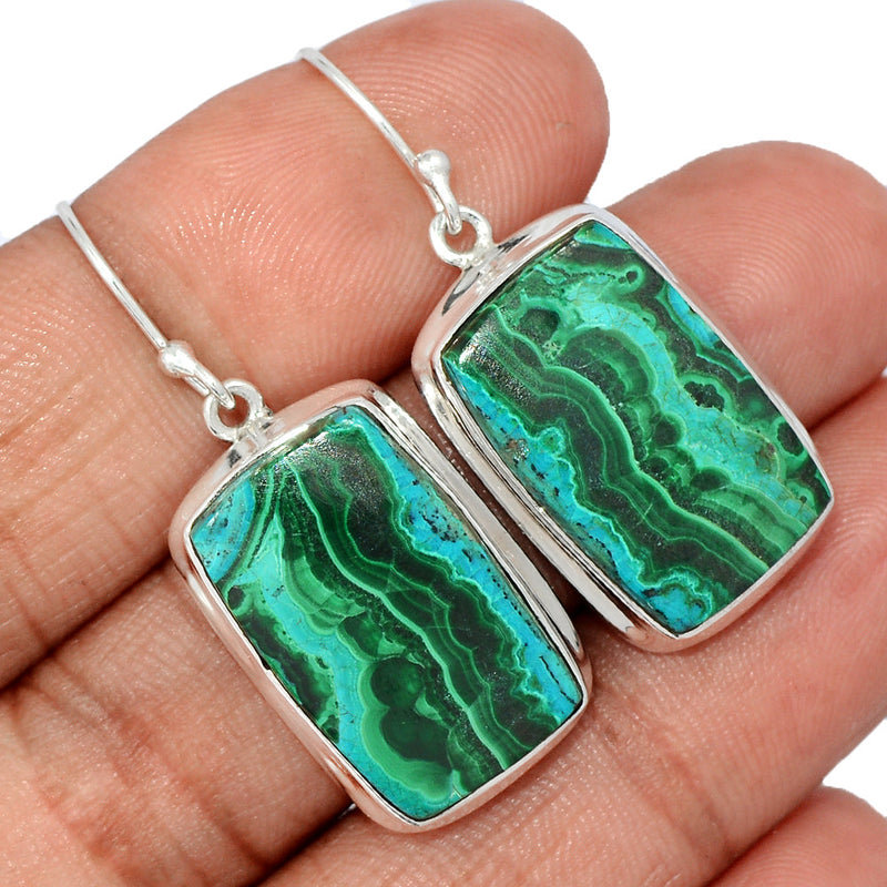 1.5" Malachite In Chrysocolla Earrings - MICE902