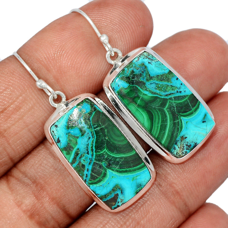 1.6" Malachite In Chrysocolla Earrings - MICE904