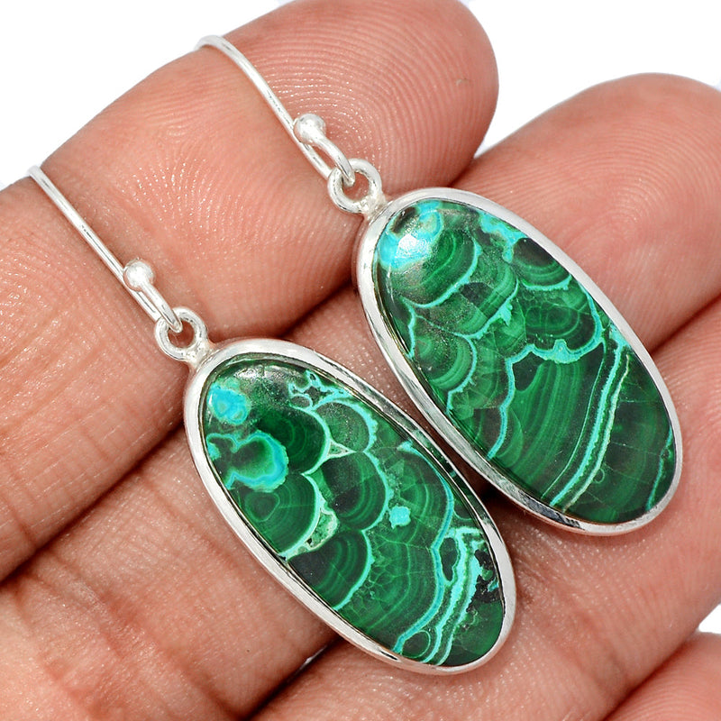 1.6" Malachite In Chrysocolla Earrings - MICE908