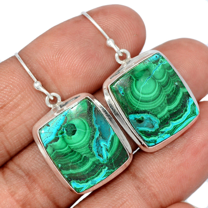 1.5" Malachite In Chrysocolla Earrings - MICE910