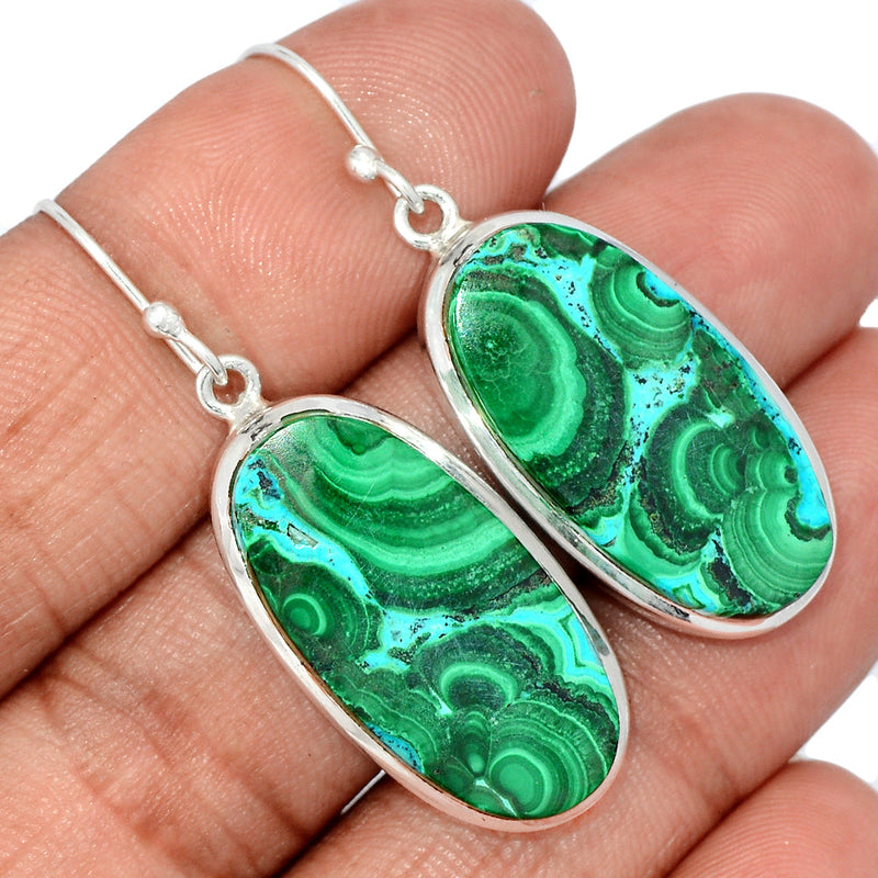 1.7" Malachite In Chrysocolla Earrings - MICE917