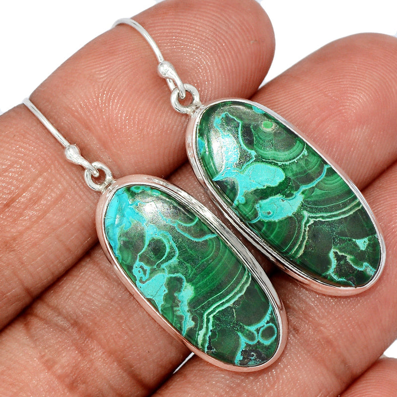 1.7" Malachite In Chrysocolla Earrings - MICE924