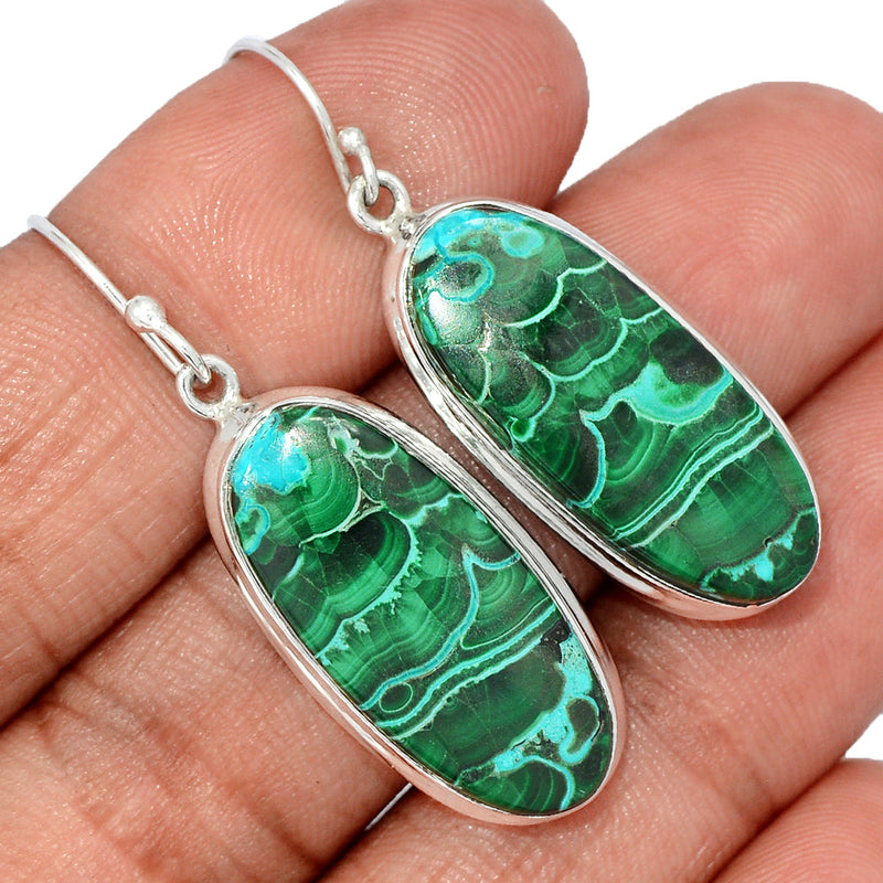 1.6" Malachite In Chrysocolla Earrings - MICE927