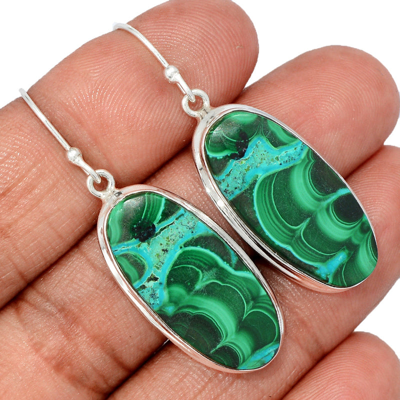 1.7" Malachite In Chrysocolla Earrings - MICE929