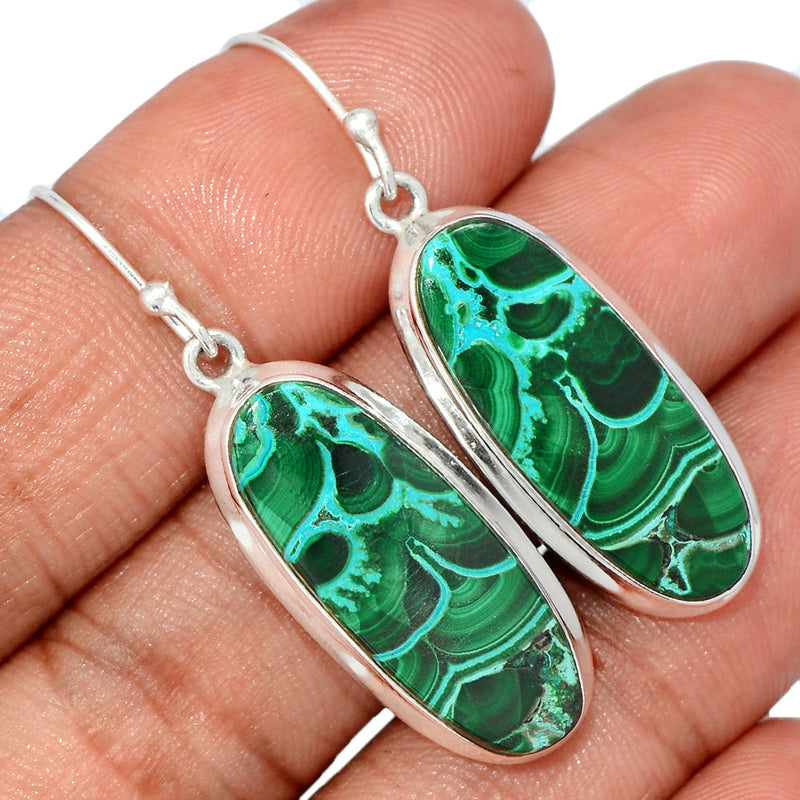 1.7" Malachite In Chrysocolla Earrings - MICE935