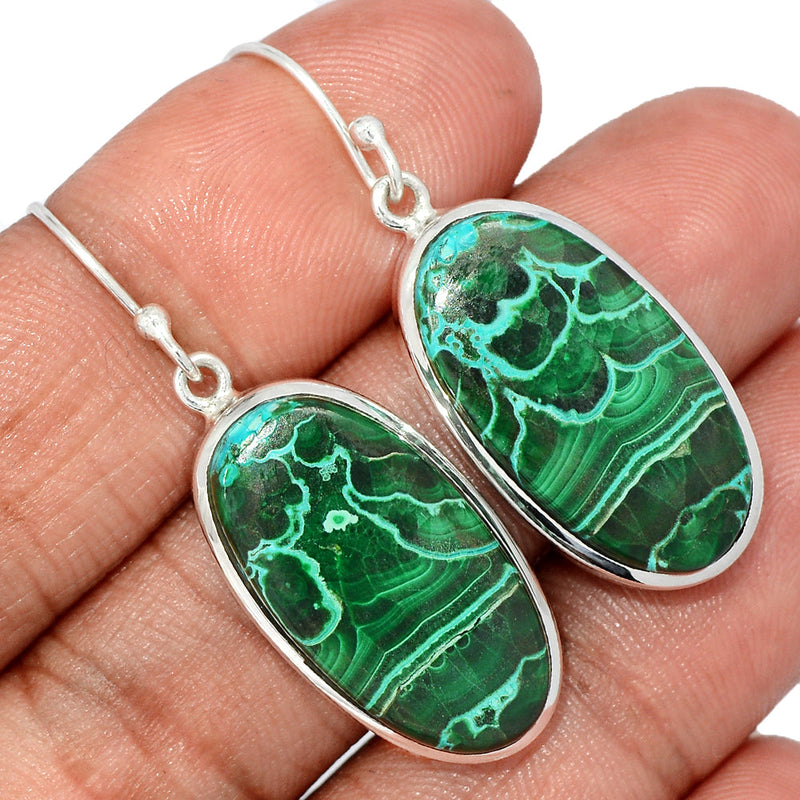 1.6" Malachite In Chrysocolla Earrings - MICE937