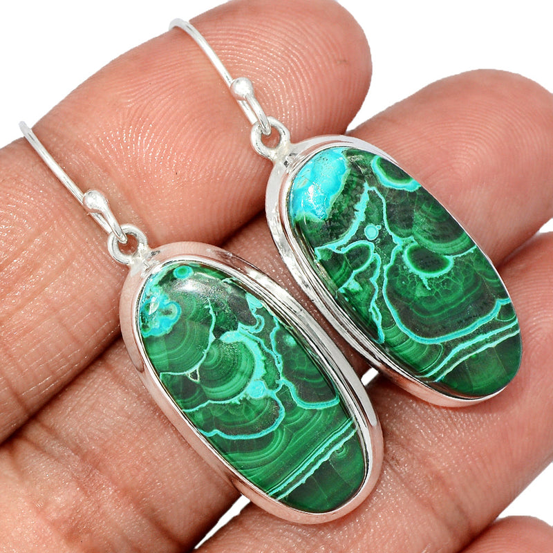 1.7" Malachite In Chrysocolla Earrings - MICE944