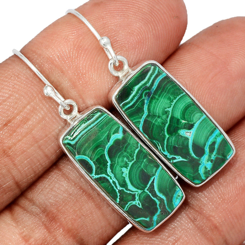 1.5" Malachite In Chrysocolla Earrings - MICE946