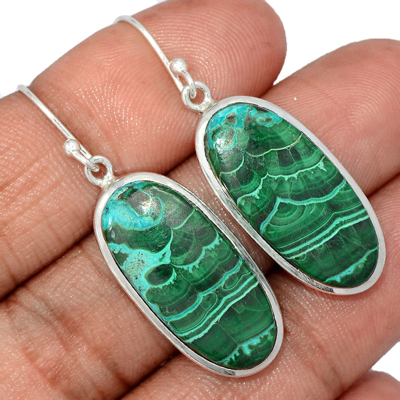 1.7" Malachite In Chrysocolla Earrings - MICE947